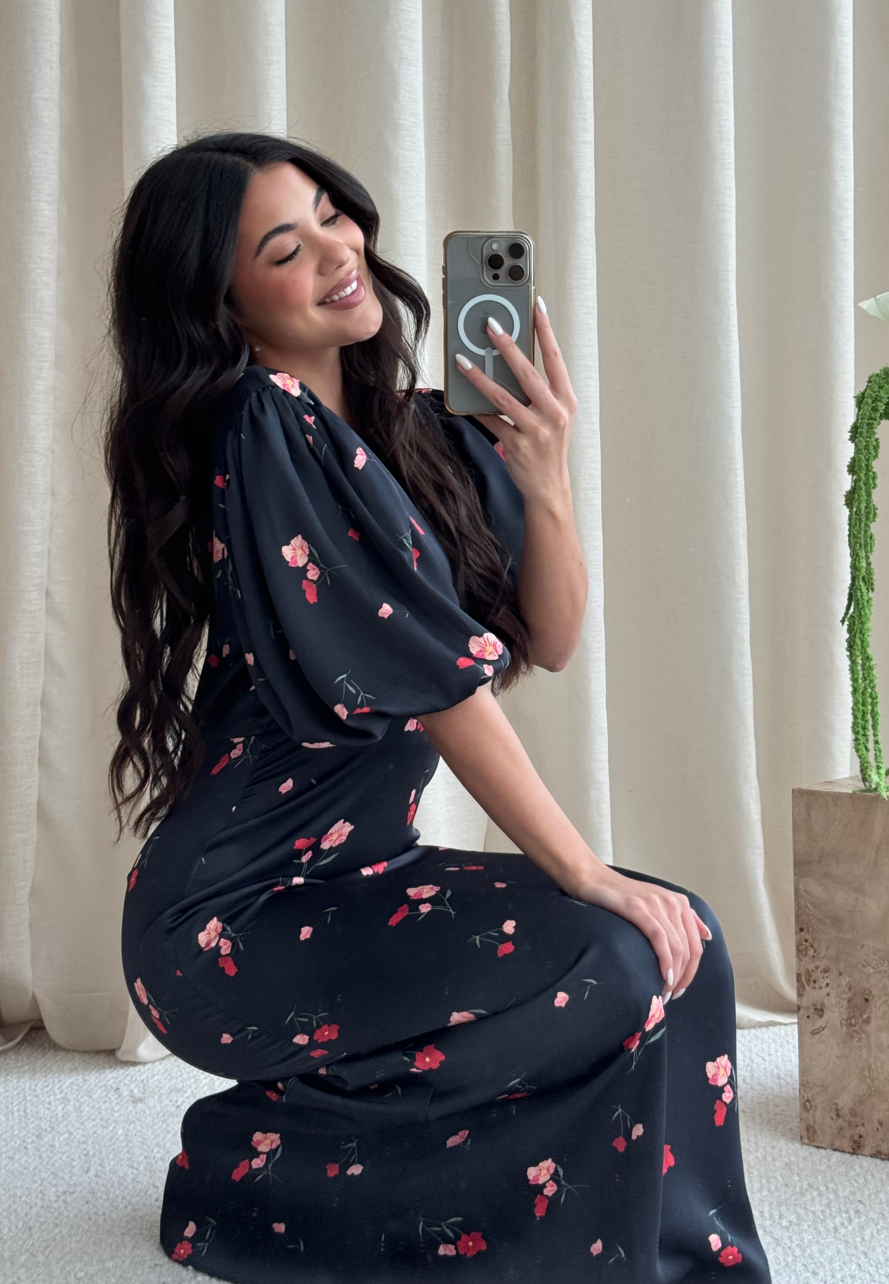 Bubbleroom Occasion Puff Sleeve Ankle Dress