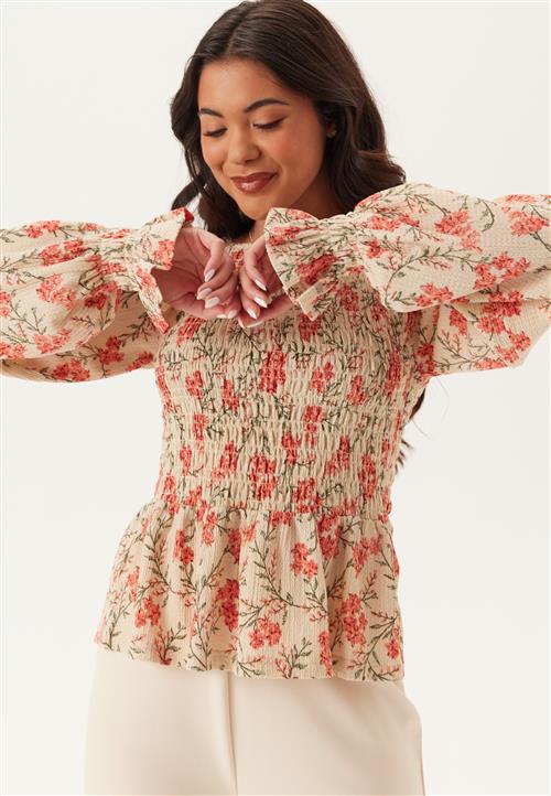 Happy Holly Structure Smock Peplum Top