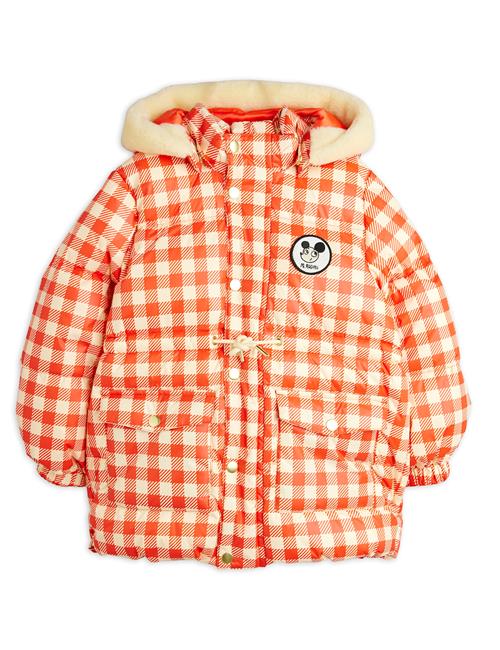 Mini Rodini Ritzratz Patch Gingham Puffer-jakke Red  Red 116/122 cm  Rød  116/122 cm  kvinde