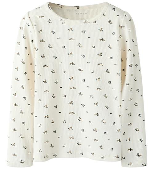 Name It Bluse - NmfPolinne - Rib - Cloud Dancer