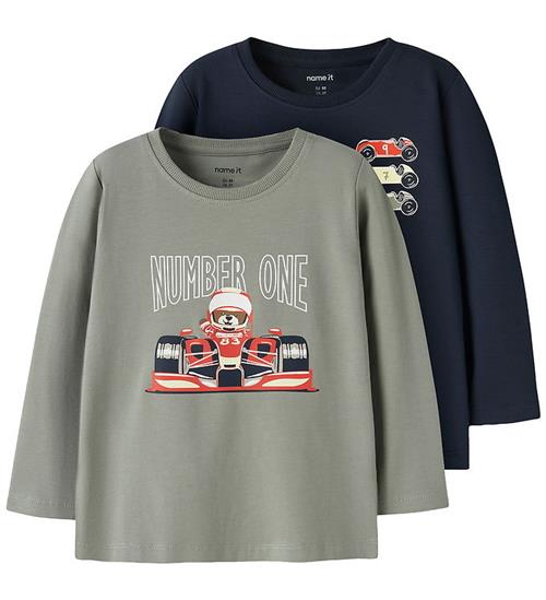 Name It Bluse - 2-pak - NmmVux - Shadow/Navy Blazer