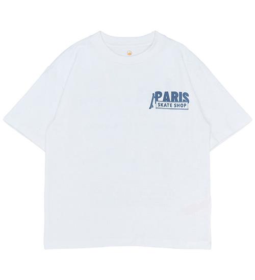 The new T-shirt - TnSeymore - Bright White m. Blå