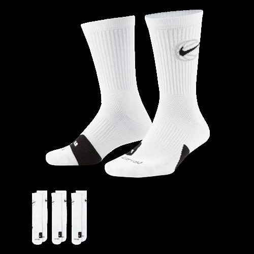 ike Everyday Crew-basketballstrømper (3 par) - hvid