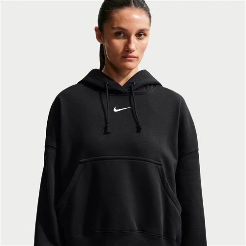 Ekstra overdimensioneret Nike Phoenix Fleece-pullover-hættetrøje til kvinder - sort