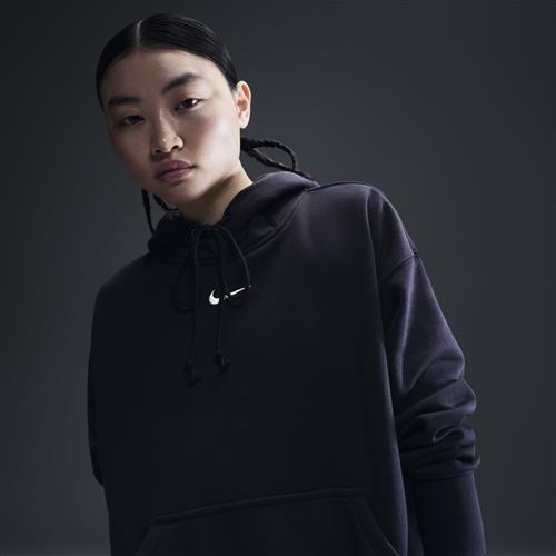 Oversized Nike Phoenix Fleece-pullover-hættetrøje til kvinder - sort