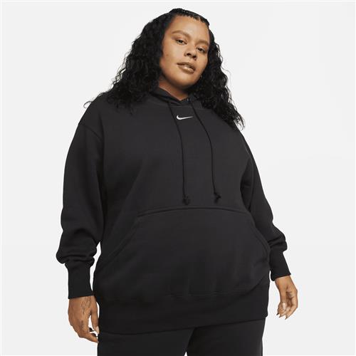 Oversized Nike Phoenix Fleece-pullover-hættetrøje til kvinder (plus size) - sort