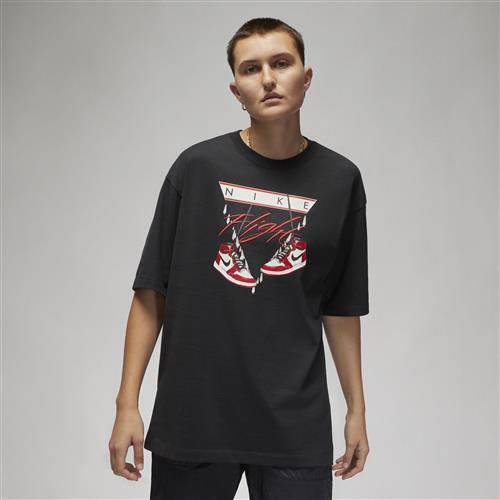 Overdimensioneret Jordan Flight-T-shirt til kvinder - sort