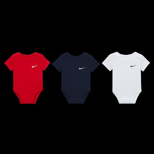 Nike Swoosh-bodyer til babyer (0-9 M) (pakke med 3 stk.) - multifarvet