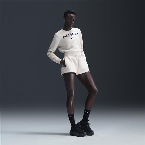 Nike Phoenix Fleece-shorts med høj talje og løst design til kvinder - brun