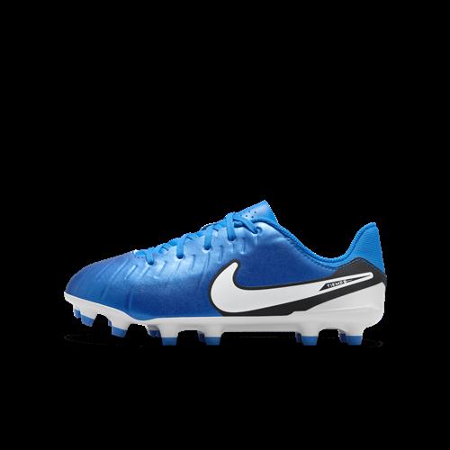 Nike Jr. Tiempo Legend 10 Academy Low top-fodboldstøvler til flere underlag til mindre/større børn - blå