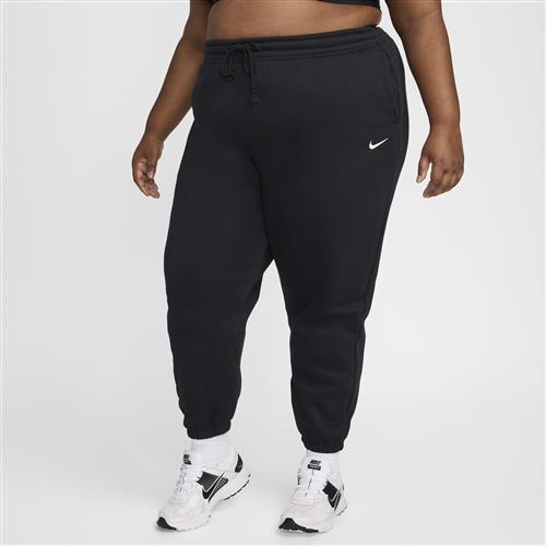 Overdimensionerede Nike Phoenix Fleece-sweatpants med høj talje til kvinder (plus size) - sort