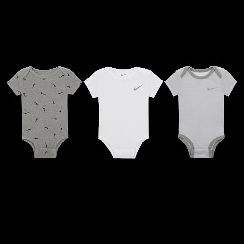 Nike E1D-mix og match-bodyer til babyer (0-9 mdr.) (pakke med 3 stk.) - grå