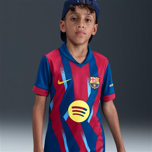 FC Barcelona 2025/26 Stadium Fourth Nike Dri-FIT Replica-fodboldtrøje til større børn - blå