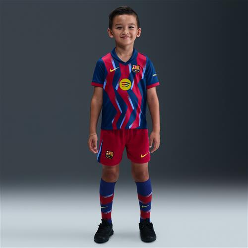 FC Barcelona 2025/26 Stadium Fourth Nike Football Replica-sæt i tre dele til mindre børn - blå