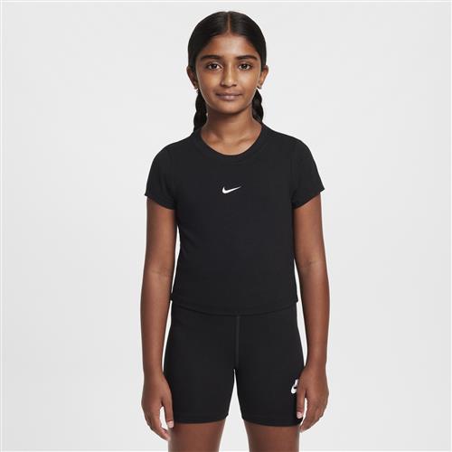 Nike Cropped-T-shirt til større børn (piger) - sort