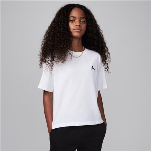 Broderet Jordan Brooklyn Essentials-T-shirt til mindre børn - hvid