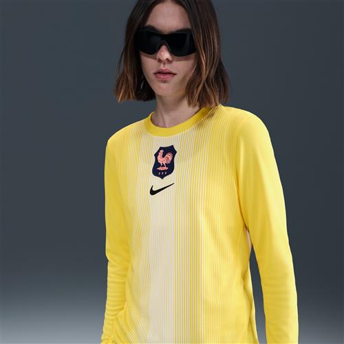 Langærmet FFF 2025/26 Stadium Goalkeeper Nike Dri-FIT Replica-fodboldspillertrøje til kvinder - gul