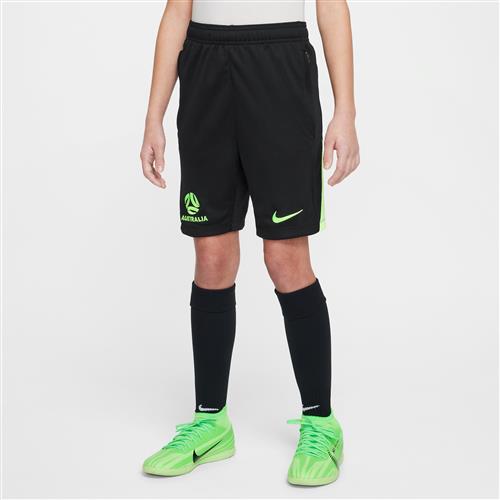 Maskinstrikkede Australia Academy Pro Nike Dri-FIT-fodboldshorts til større børn - sort