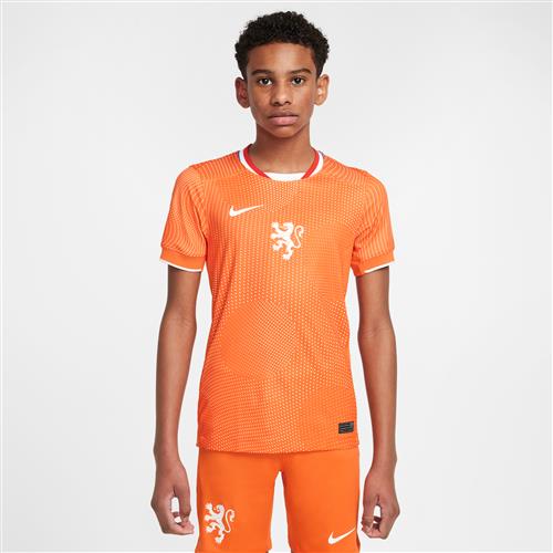 Holland 2025 Stadium Home (kvindehold) Nike Dri-FIT Replica-fodboldspillertrøje til større børn - Orange