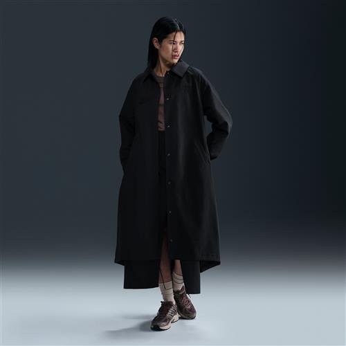Nike -kollektionen-twill-trenchcoat med løstsiddende pasform til kvinder - sort