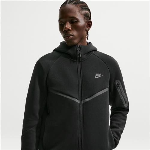 Nike Tech Windrunner-fleecejakke med lynlås til mænd - sort