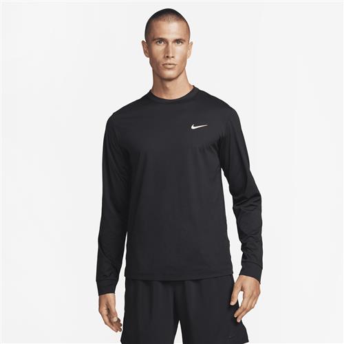 Langærmet Nike Dri-FIT UV Hyverse-fitnessoverdel til mænd - sort