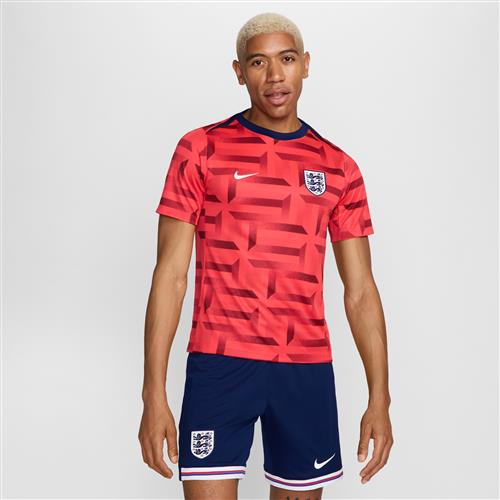 England Academy Pro Nike Dri-FIT-Pre-Match-fodboldtrøje med korte ærmer til mænd - rød