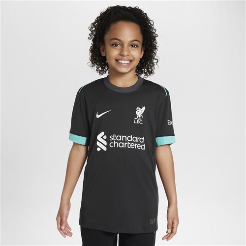 Liverpool FC 2024/25 Stadium Away Nike Dri-FIT Replica-fodboldtrøje til større børn - sort