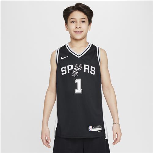 San Antonio Spurs 2022/23 Icon Edition NBA Swingman-trøje til større børn (drenge) - sort