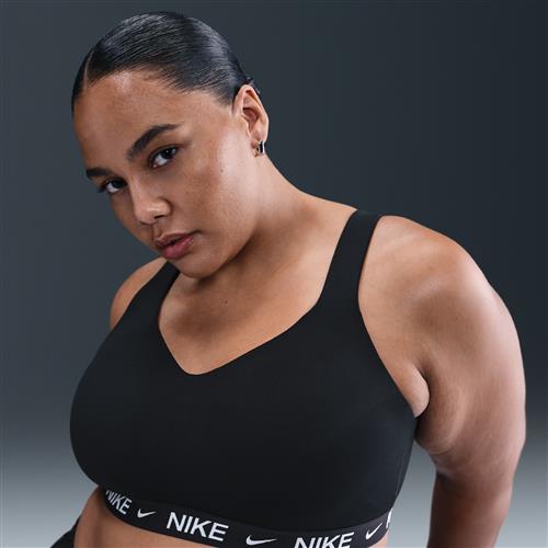 Justerbar Nike Indy-sports-bh med indlæg og kraftig støtte til kvinder (plus size) - sort