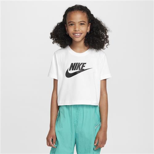 Nike Cropped-T-shirt til større børn (piger) - hvid