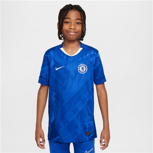 Chelsea FC 2025/26 Stadium Home Nike Dri-FIT Replica-fodboldspillertrøje til større børn - blå