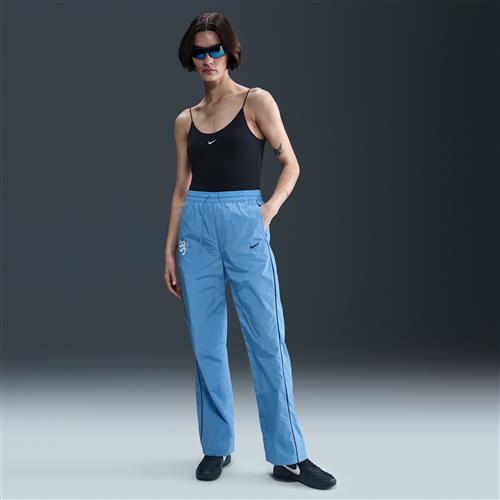 Vævede Holland Windrunner Nike Football-bukser med høj talje til kvinder - blå