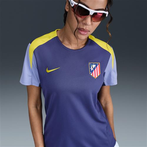 Kortærmet Club Atlético de Madrid Strike-Nike Dri-FIT-fodboldtrøje til kvinder - lilla