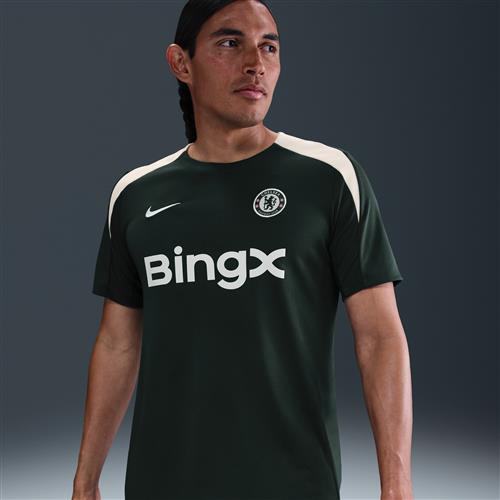Kortærmet Chelsea FC Strike-Nike Dri-FIT-fodboldtrøje til mænd - grøn