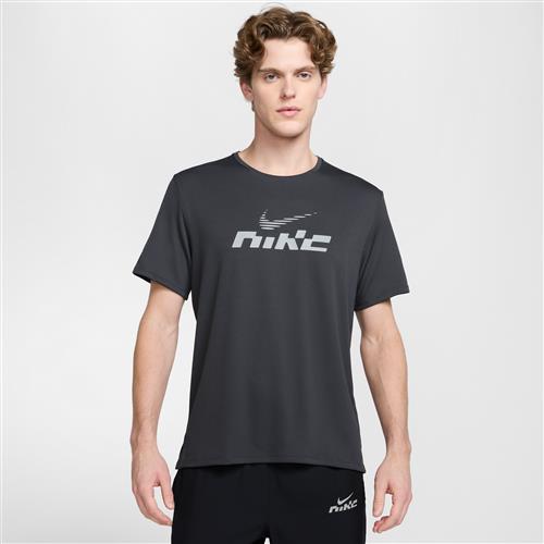 Kortærmet Nike Miler Flash Dri-FIT UV-løbeoverdel til mænd - grå