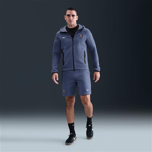 Paris Saint-Germain Tech Nike Football-fleeceshorts til mænd - blå