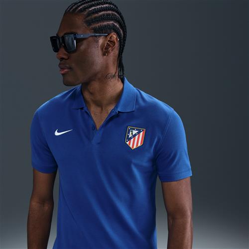 Club Atlético de Madrid The Nike Polo-polotøje Dri-FIT-fodboldpolo til mænd - blå