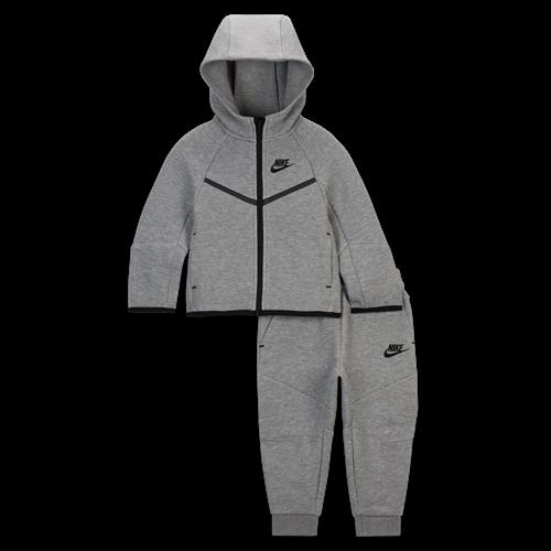 Nike Tech Fleece-sæt i to dele med fuld lynlås til babyer - grå