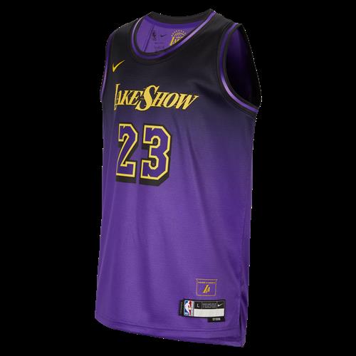 LeBron James Los Angeles Lakers 2024/25 City Edition Nike Dri-FIT NBA Swingman-trøje til større børn - lilla