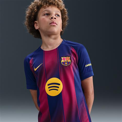 FC Barcelona 2025/26 Stadium Home Nike Dri-FIT Replica-fodboldtrøje til større børn - blå