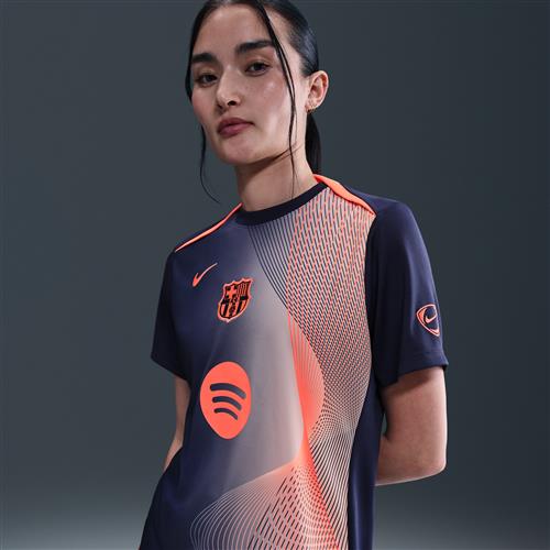 FC Barcelona Academy Pro Third Nike Dri-FIT Total 90-opvarmningstrøje til fodbold til kvinder - blå