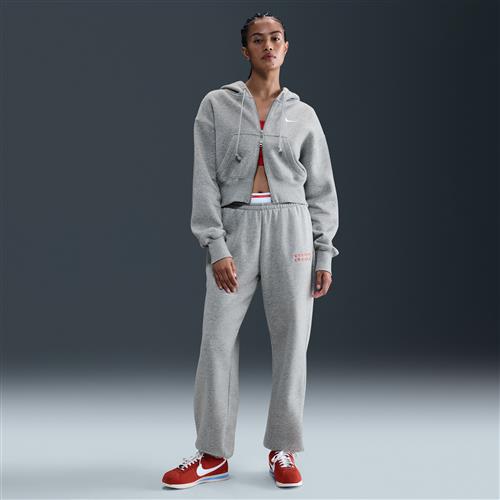 Nike Phoenix Fleece-sweatpants med høj talje til kvinder - grå