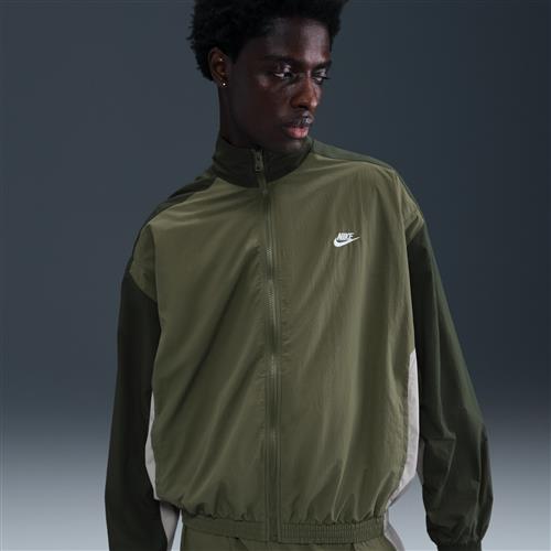 Oversized, vævet Nike Club-løbejakke til mænd - grøn