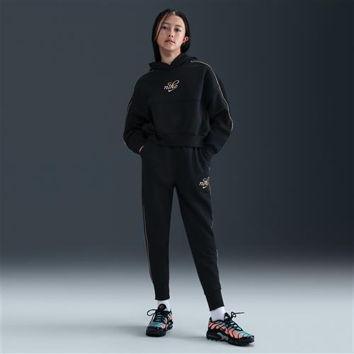 Oversized Nike Club Fleece-joggingbukser til større børn (piger) - sort