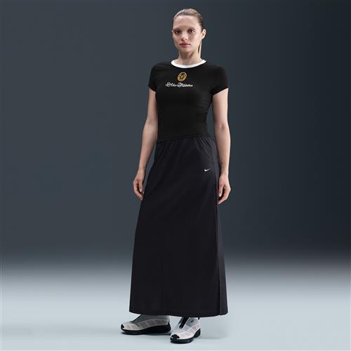 Løstvævet Nike Chill Poplin-nederdel til kvinder - sort