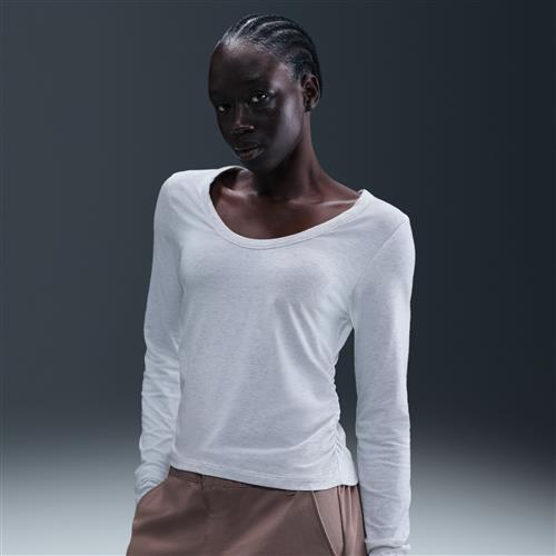 Maskinstrikket Nike Chill-trøje med lange ærmer til kvinder - brun