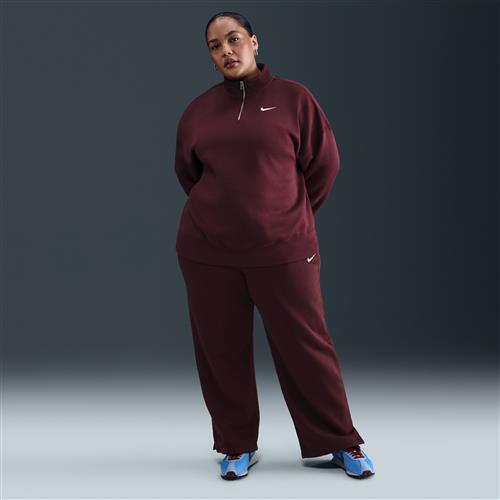 Nike Phoenix Fleece-bukser med høj talje til kvinder (plus size) - rød