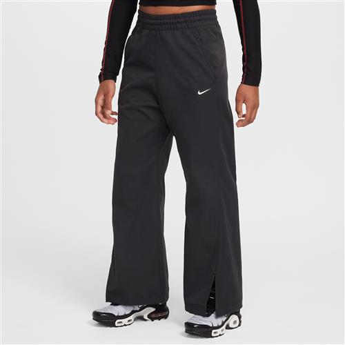 Vævede Nike -bukser med brede ben til større børn (piger) - sort