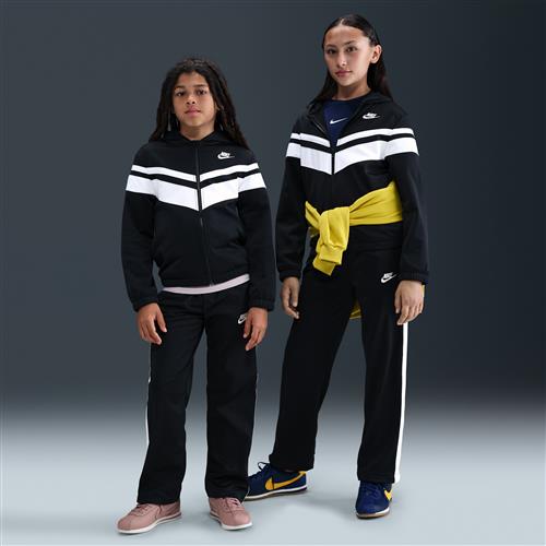 Nike Dri-FIT-tracksuit med hætte til større børn - sort